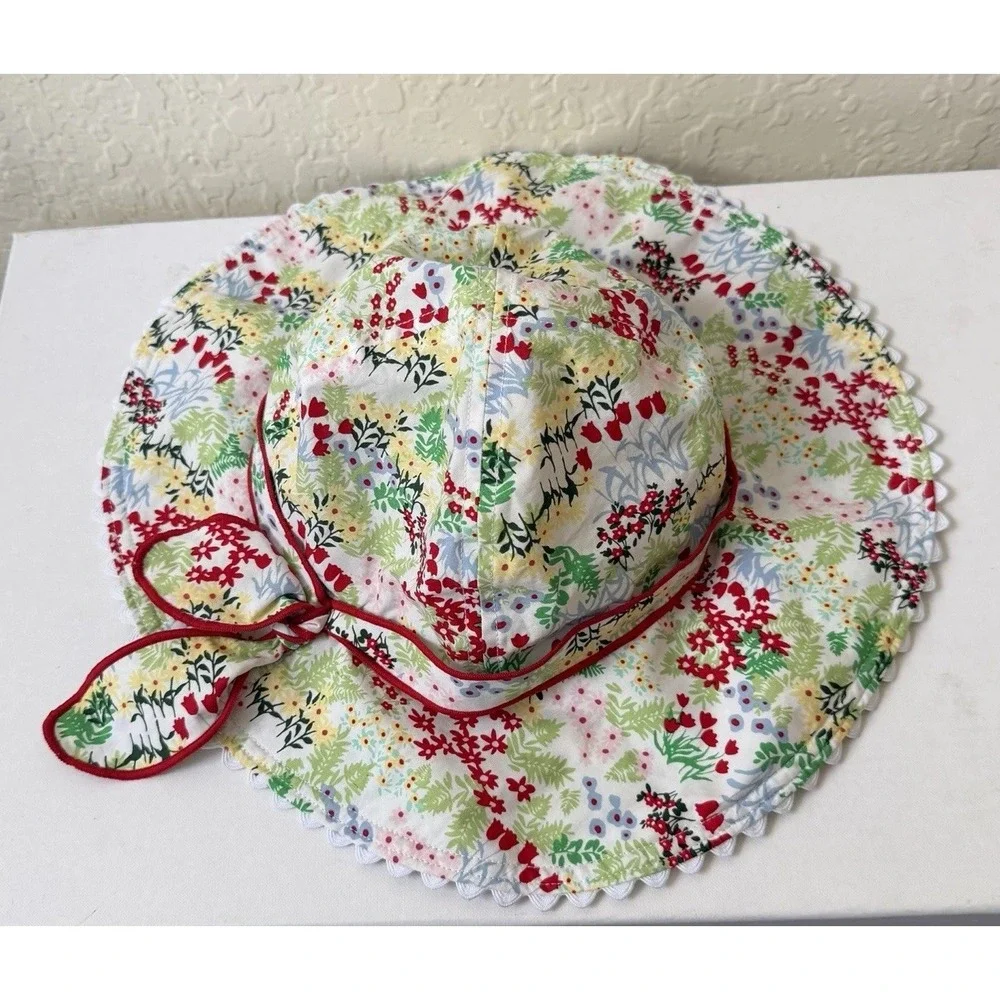 Hanna Andersson Girls Bucket Hat Small Kids Floral Floppy Cotton Summer Beach